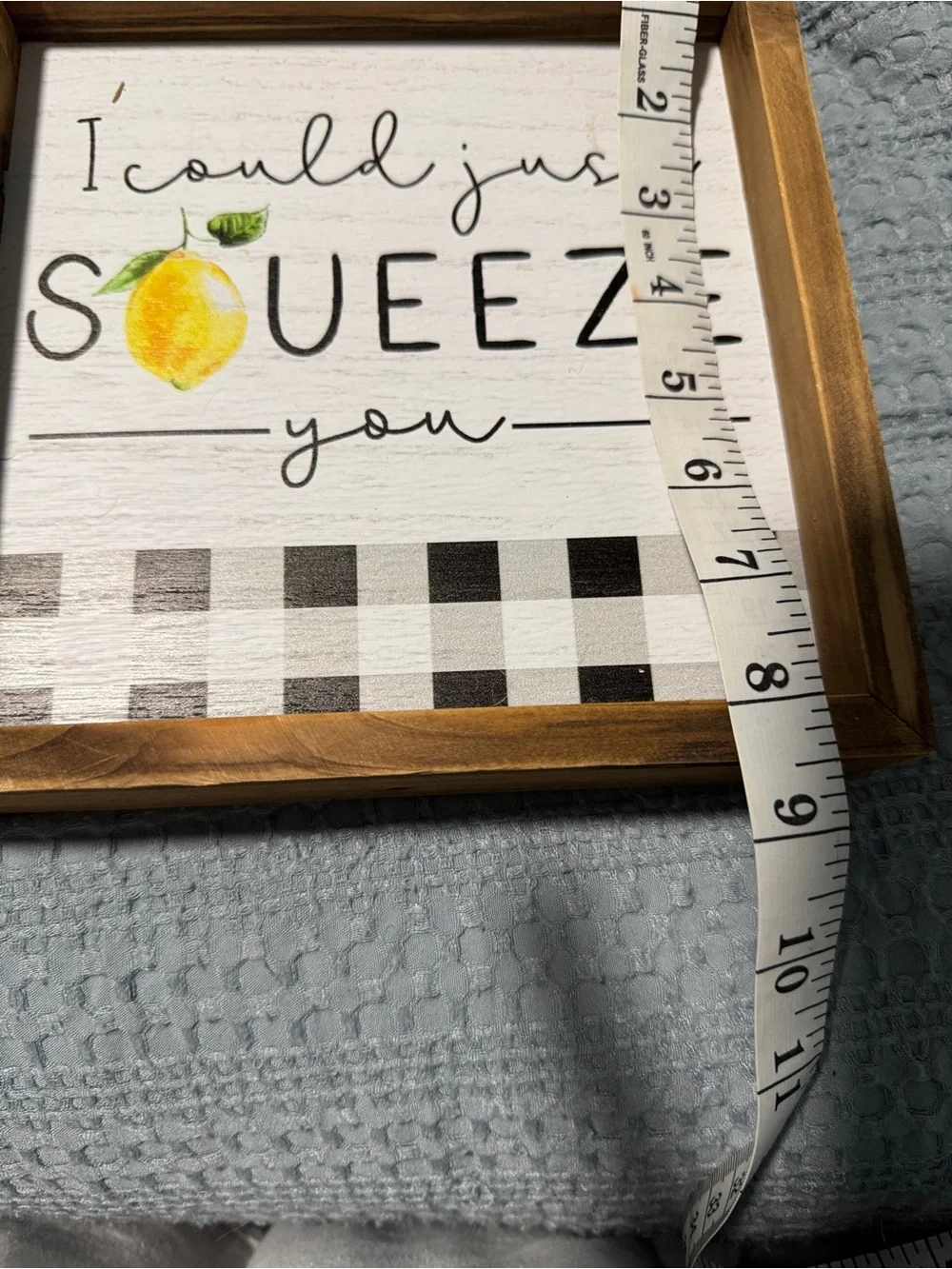 Wood Frame Lemon Squeeze Wall Sign - White and Yellow